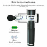 POWERFUL 6 Heads LCD Massage Gun Percussion Vibration Muscle Therapy Deep Tissue Silver - Rear View