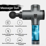 POWERFUL 6 Heads LCD Massage Gun Percussion Vibration Muscle Therapy Deep Tissue Silver - Extra Image
