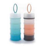 Baby Formula Milk Powder Snack Stackable 4 Layers Dispenser Container Infant Toddler Pink Blue - Side View