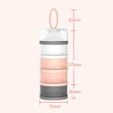 Baby Formula Milk Powder Snack Stackable 4 Layers Dispenser Container Infant Toddler Pink Blue - Top-Down View