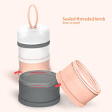 Baby Formula Milk Powder Snack Stackable 4 Layers Dispenser Container Infant Toddler Pink Blue - Rear View