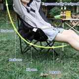 RAZOJESS Enlarged Moon Chair for Outdoor Camping Fishing Picnic  Green - Top-Down View