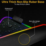 LED Gaming Mouse Pad Large RGB Extended Mousepad Keyboard Desk Anti-slip Mat - Low Angle