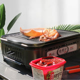Portable Gas BBQ Stove with PRO Grill Plate Outdoor Barbecue Cooking Burner Kit Butane Camping - Front View
