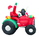 Radiant Christmas Lights Tractor Penguin Gift Xmas Inflatable Santa 1.8m Height - Front View