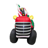 Radiant Christmas Lights Tractor Penguin Gift Xmas Inflatable Santa 1.8m Height - Side View