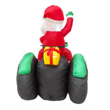 Radiant Christmas Lights Tractor Penguin Gift Xmas Inflatable Santa 1.8m Height - Top-Down View