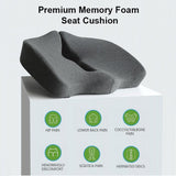 Premium Memory Foam Seat Cushion Coccyx Orthopedic Back Pain Relief Chair Pillow Office Light Grey - Front View