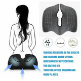 Premium Memory Foam Seat Cushion Coccyx Orthopedic Back Pain Relief Chair Pillow Office Light Grey - Side View