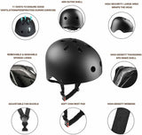 Scooter Protective Gear with Knee Elbow Pads Wrist Guards Helmet for Kids/Teens/Adult Medium - 45-Degree Angle
