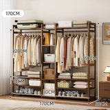 Bamboo Clothes Rack Garment Closet Storage Organizer Hanging Rail Shelf Dress room 170cm - Front View