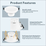 2 PCS NEW RADAR SENSOR LED DOWNLIGHT KIT 90MM 10W NON DIM 3 COLOR IN 1 WARM WHITE COOL WHITE DAY LIGHT TRI COLOR 3000/4000/6000 - Top-Down View