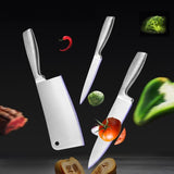 Stainless Steel 8PC Kitchen Chef Knife Block Set Knives Scissor Sharpener AU - Side View