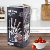 Stainless Steel 8PC Kitchen Chef Knife Block Set Knives Scissor Sharpener AU - Extra Image