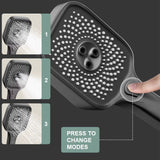 Geobella Luxury Shower System Hot Cold Mixer Shower Set Bathroom Thermostatic SPA Rainfall Bath Tap Bathtub Wall Mount LED Digital Faucet - Top-Down View