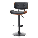 SERENITà European Wooden Black Modern Bar Stools Swivel Bar Stool Chair Counter Height Bar(Black)stool with 360 Degree Swivel Seat - Top-Down View
