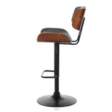 SERENITà European Wooden Black Modern Bar Stools Swivel Bar Stool Chair Counter Height Bar(Black)stool with 360 Degree Swivel Seat - 45-Degree Angle