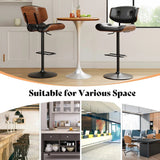 SERENITà European Wooden Black Modern Bar Stools Swivel Bar Stool Chair Counter Height Bar(Black)stool with 360 Degree Swivel Seat - Rear View