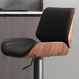 SERENITà European Wooden Modern Bar Stools Bistro Stool with Rotating and Aerodynamic Multi-levelled(Black) - Top-Down View