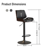 SERENITà European Wooden Modern Bar Stools Bistro Stool with Rotating and Aerodynamic Multi-levelled(Black) - 45-Degree Angle