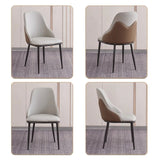 VELLUTO Dining Chair Modern upholstered Leather Kitchen Chairs with armrests Bathtub Chair Leisure Lounge Chair Living Room Bedroom Home Set of 2(Dark Grey)