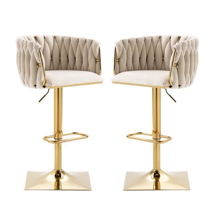SERENITà Modern Velvet Breakfast Bar Stools Swivel Barstools Adjustable Counter Stools with Backrest