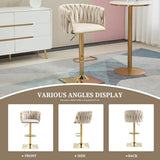 SERENITà Modern Velvet Breakfast Bar Stools Swivel Barstools Adjustable Counter Stools with Backrest