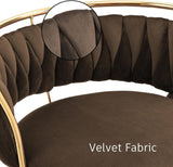 SERENITà Golden Swivel Upholstered Velvet Adjustable Height Counter Stool with Metal Frame Coffee (Set of 2) - Top-Down View