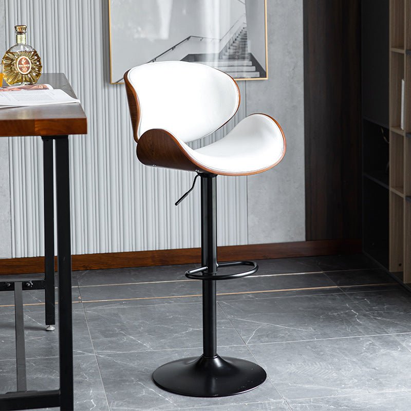 SERENITà European White Modern Bar Stools Swivel Bar Stool Chair Counter Height Barstool with 360 De
