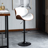 SERENITà European White Modern Bar Stools Swivel Bar Stool Chair Counter Height Barstool with 360 De