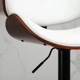 SERENITà European White Modern Bar Stools Swivel Bar Stool Chair Counter Height Barstool with 360 De