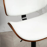 SERENITà European White Modern Bar Stools Swivel Bar Stool Chair Counter Height Barstool with 360 De