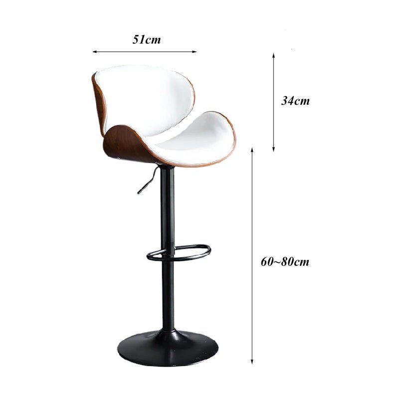 SERENITà European White Modern Bar Stools Swivel Bar Stool Chair Counter Height Barstool with 360 De