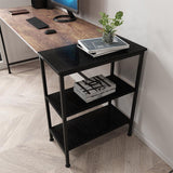 Computer Table Desk Book Storage Student Study Home Office Workstation Vintage Oak Finish - Side View