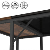 Computer Table Desk Book Storage Student Study Home Office Workstation Vintage Oak Finish - 45-Degree Angle