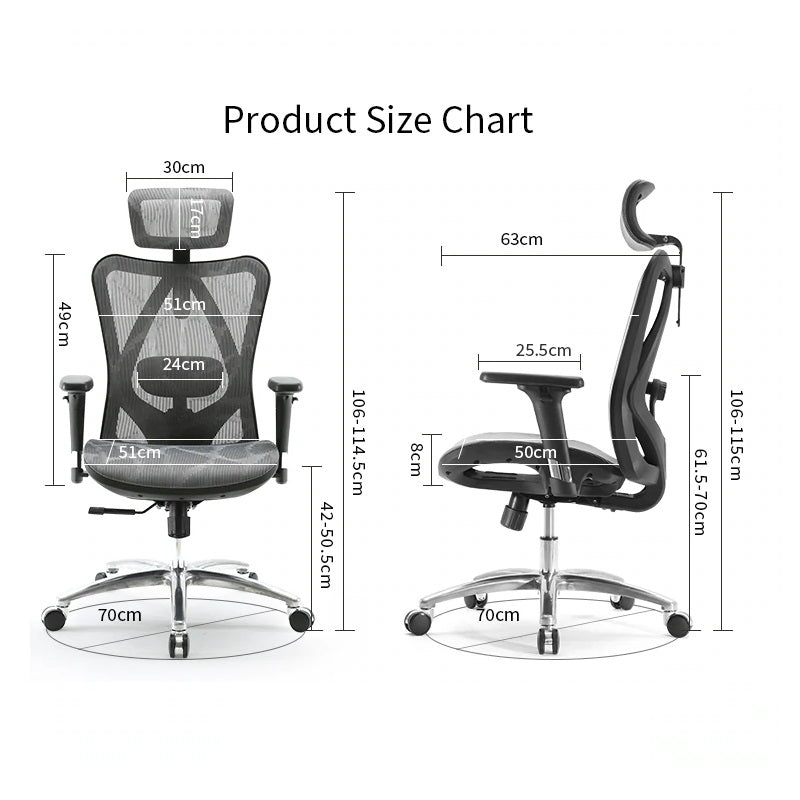Sihoo M57 Ergonomic Office Chair Computer Chair Desk Chair High Back Chair Breathable3D Armrest and Lumbar Support Black without Foodrest