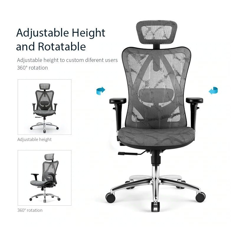 Sihoo M57 Ergonomic Office Chair Computer Chair Desk Chair High Back Chair Breathable3D Armrest and Lumbar Support Black with Footrest