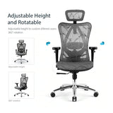 Sihoo M57 Ergonomic Office Chair Computer Chair Desk Chair High Back Chair Breathable3D Armrest and Lumbar Support Black with Footrest - Front View
