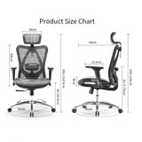 Sihoo M57 Ergonomic Office Chair Computer Chair Desk Chair High Back Chair Breathable3D Armrest and Lumbar Support Black with Footrest - Side View