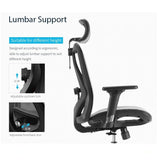 Sihoo M57 Ergonomic Office Chair Computer Chair Desk Chair High Back Chair Breathable3D Armrest and Lumbar Support Black with Footrest - Close-Up Angle