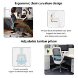SIHOO M76 Ergonomic Office Chair Swivel Desk Chair Height Adjustable Mesh Back Computer Chair with Lumbar Support 90° Flip-up Armrest Grey - Top-Down View