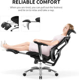 Sihoo Ergonomic Office Chair V1 4D Adjustable High-Back Breathable With Footrest And Lumbar Support Grey - Front View