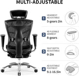 Sihoo Ergonomic Office Chair V1 4D Adjustable High-Back Breathable With Footrest And Lumbar Support Grey - Side View