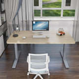 140cm Standing Desk Height Adjustable Sit Stand Motorised Black Single Motor Frame Maple Top - Low Angle