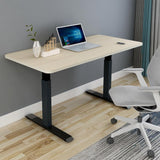 140cm Standing Desk Height Adjustable Sit Stand Motorised Grey Single Motor Frame Black Top - 45-Degree Angle