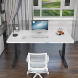 140cm Standing Desk Height Adjustable Sit Stand Motorised Grey Single Motor Frame Black Top - Extra Image