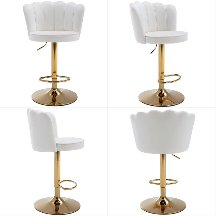 SERENITà Swivel Bar Stools Bar Height Set of 2 Adjustable Upholstered Counter Barstool Velvet Bar Ch