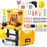 Toy Power Workbench, Kids Power Tool Bench Construction Set with Tools and Electric Drill - Front View