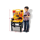 Toy Power Workbench, Kids Power Tool Bench Construction Set with Tools and Electric Drill - Top-Down View