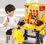 Toy Power Workbench, Kids Power Tool Bench Construction Set with Tools and Electric Drill - 45-Degree Angle